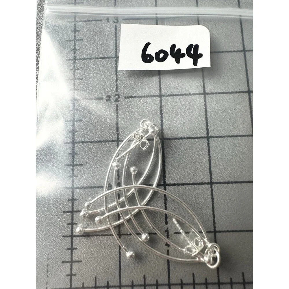 Sterling Silver Crossed Dangling Wire Teardrop Hook Earrings